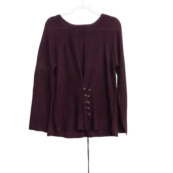 Happy Rose Womens Maroon Sweater Solid Pullover Boat Neck Long Sleeve Size L - Picture 2 of 6